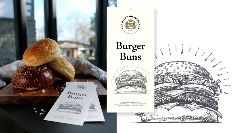 Backhaus Mahl Markenauftritt. Werbematerial Burger Buns