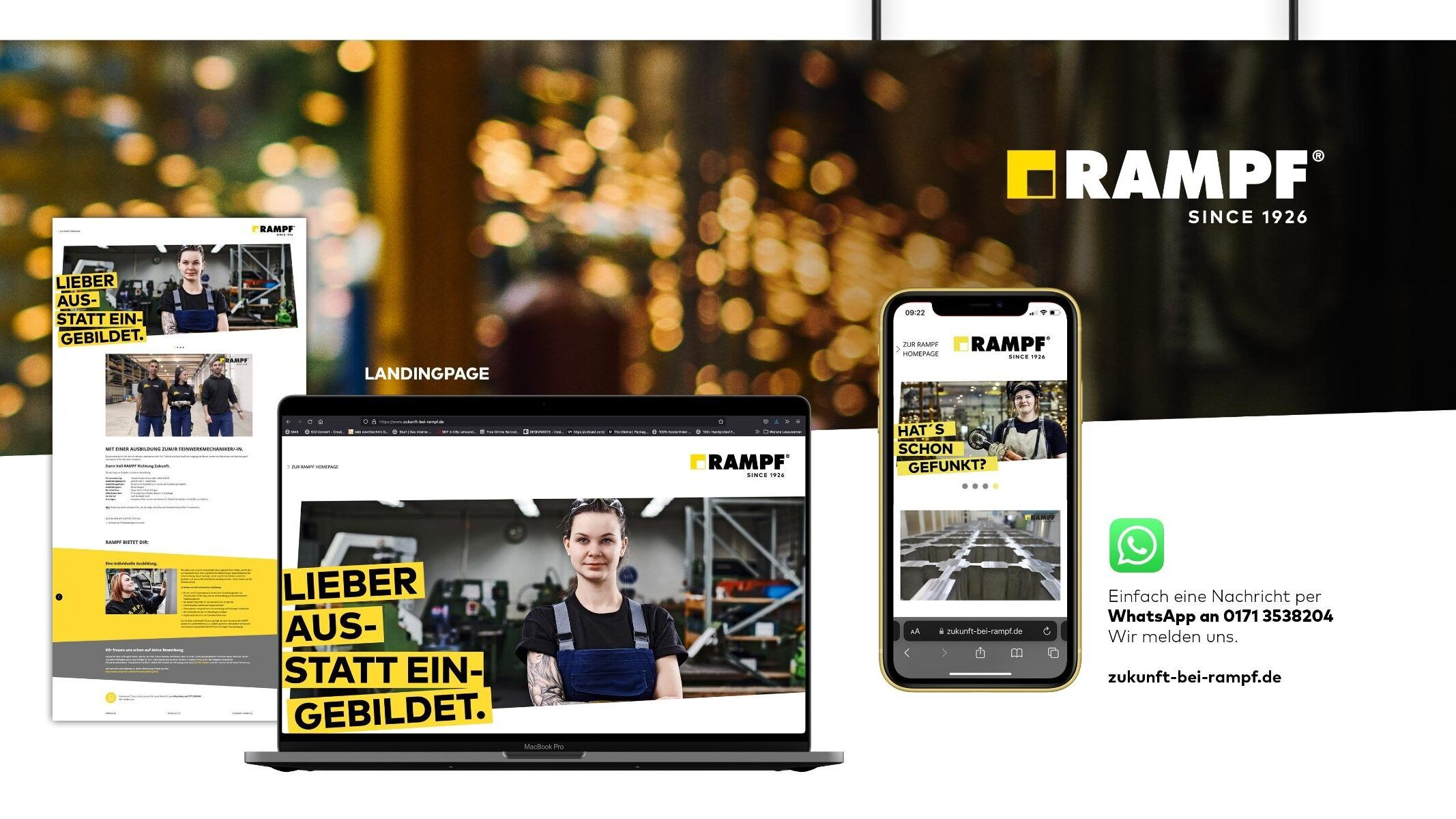Azubikampagne Rampf. Webauftritt