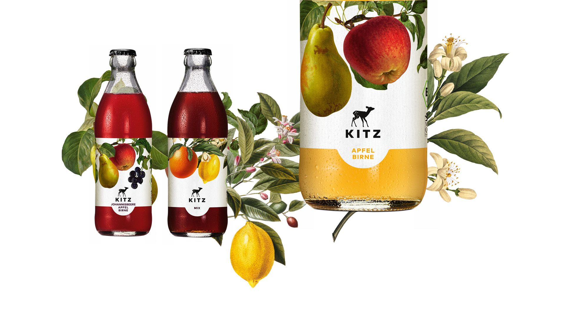 Einführungskampagne für Kitz. Flaschendesign.